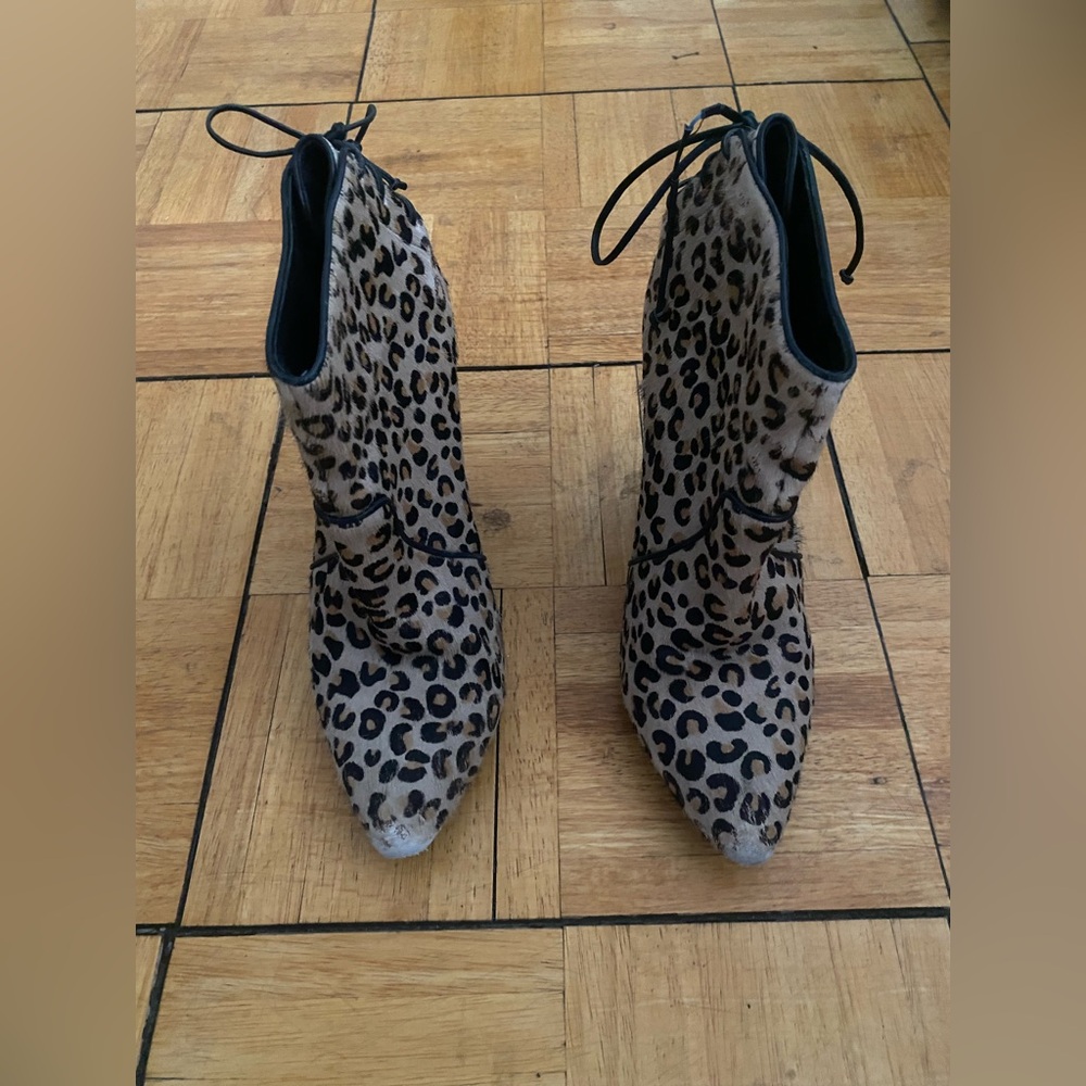 Leopard Print Women’s Ankle Boots - Brown